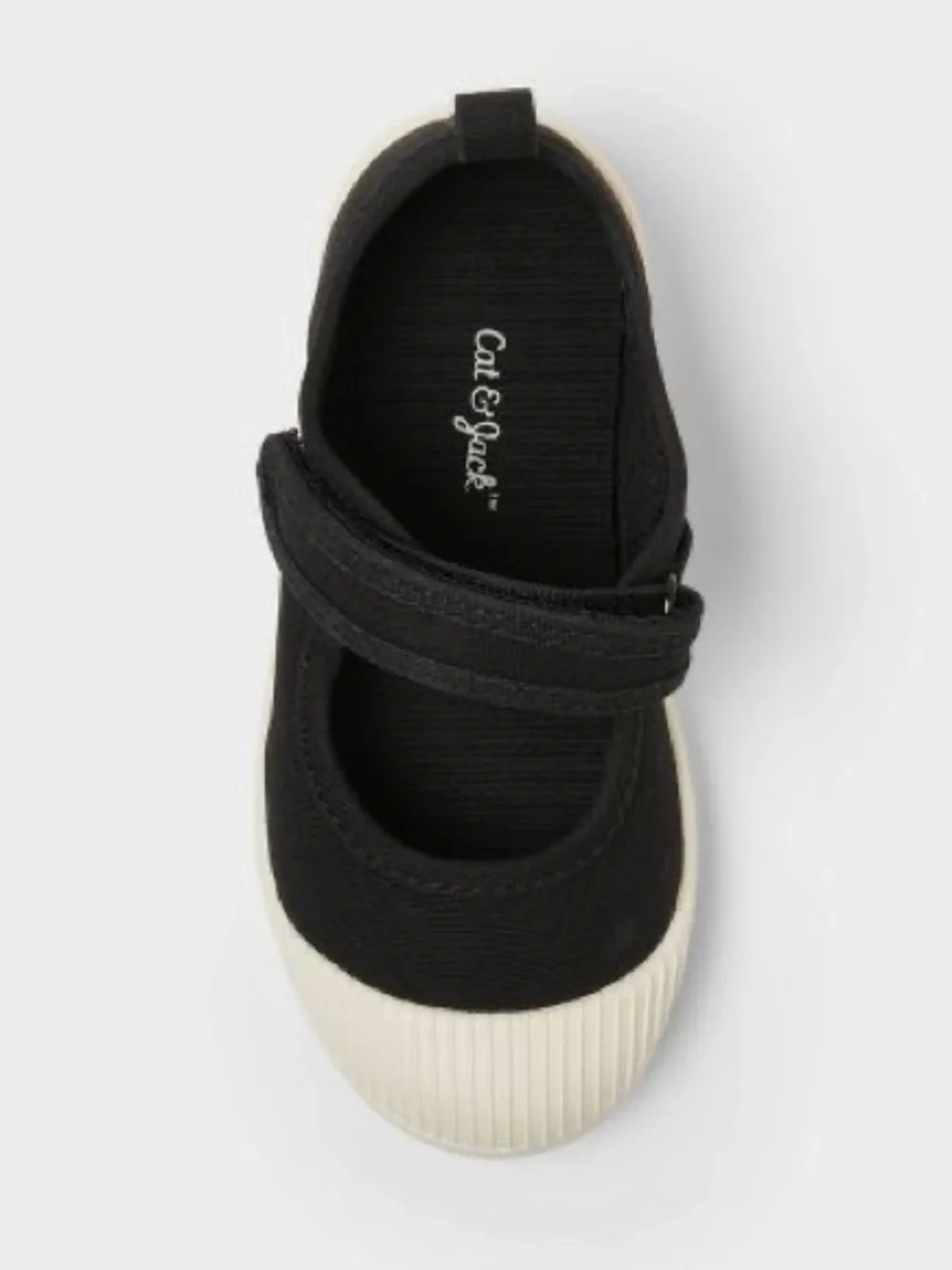 Cat & Jack Black Canvas Mary Jane Shoes with White Toe Cap Various Sizes